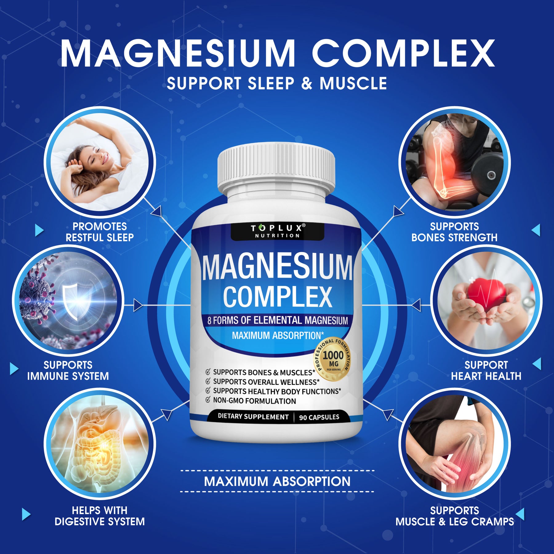 Magnesium Complex For Muscle Bone Nerve Support Toplux Toplux Magnesium complex for muscle bone nerve support toplux toplux